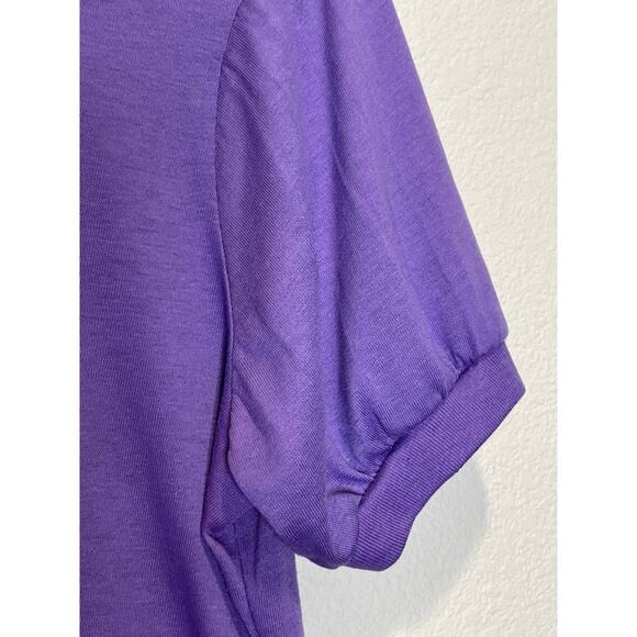 Vintage Chesterfield Purple Short Sleeve Polo Top 80s Academia Preppy Golf L - Picture 6 of 8